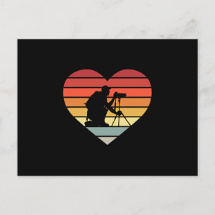 Postal Amo fotografiar corazón vintage
