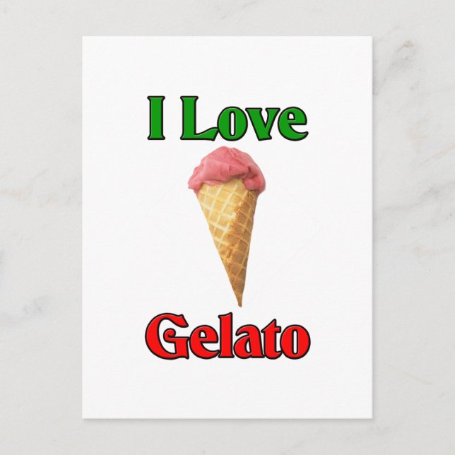 Postal Amo Gelato (Crema Italiana De Hielo) (Anverso)