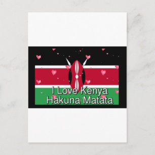 Postal Amo Kenia y "Hakuna Matata" Impresión de Arte