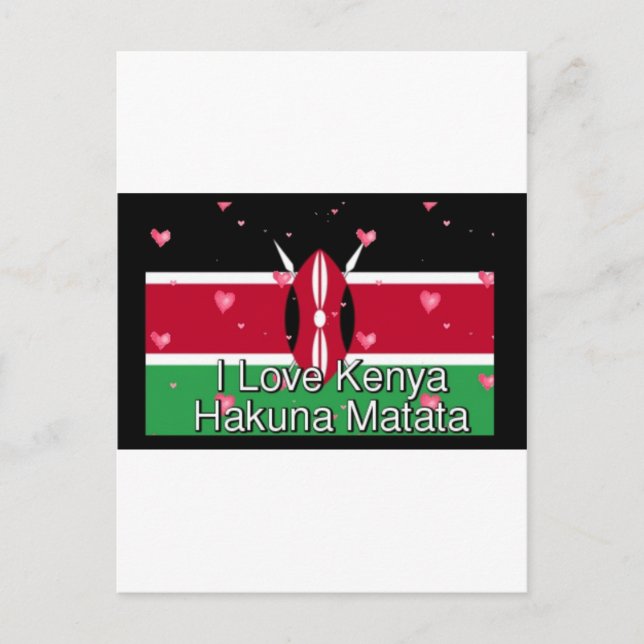 Postal Amo Kenia y "Hakuna Matata" Impresión de Arte (Anverso)