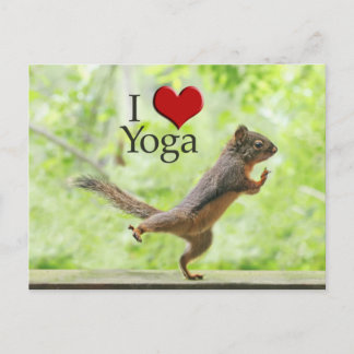 Postal Amo la ardilla de la yoga