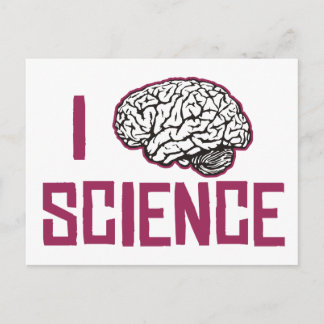 Postal Amo la ciencia (cerebro)