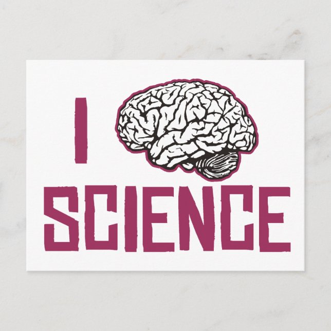 Postal Amo la ciencia (cerebro) (Anverso)