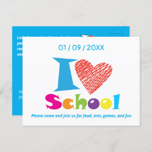 Postal Amo La Escuela. De vuelta a la escuela. Graduación