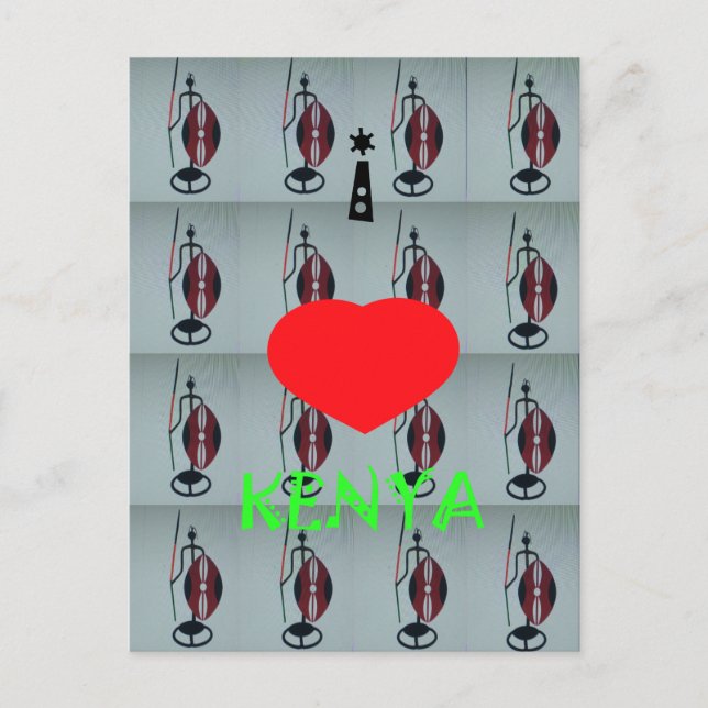 Postal Amo la impresión de arte en Kenia (Anverso)