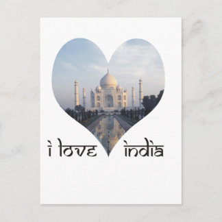 Postal Amo la India con el Taj Mahal