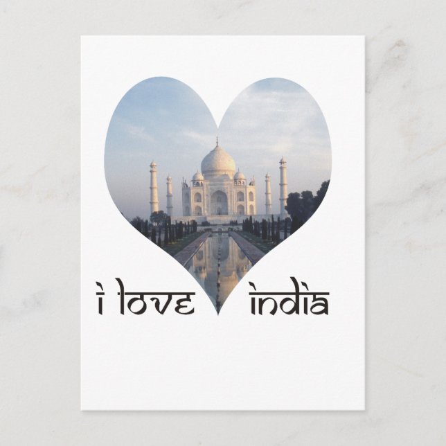 Postal Amo la India con el Taj Mahal (Anverso)