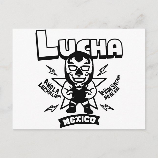POSTAL AMO LA LUCHA LIBRE#5 (Anverso)