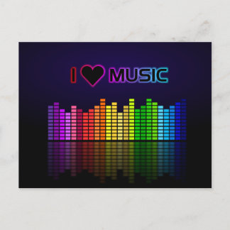 Postal Amo la música con el equivalente
