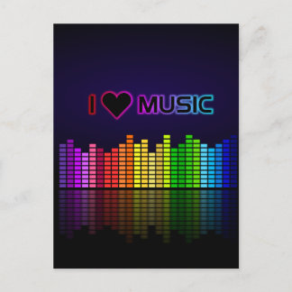 Postal Amo la música con el equivalente
