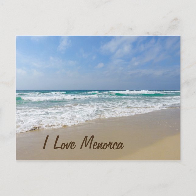 Postal Amo la playa de Menorca (Anverso)