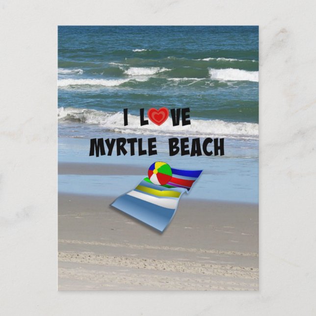 Postal Amo la playa de Myrtle (Anverso)