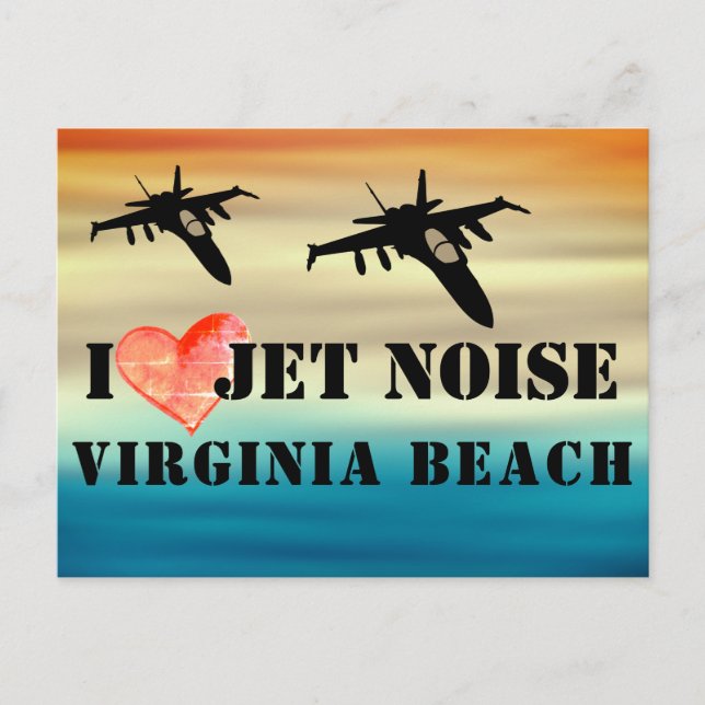 Postal Amo la playa de Virginia Jet Noise (Anverso)