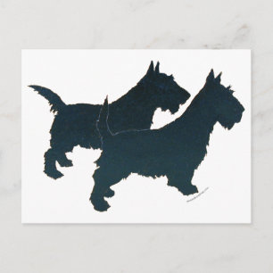 Postal Amo la silueta de mis Scotties