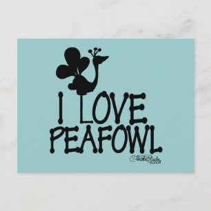 Postal Amo la silueta de Peafowl