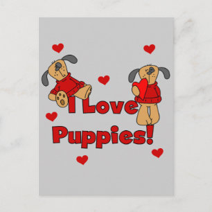 Postal Amo las camisetas y los regalos de los perritos