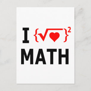 Postal Amo las matemáticas blancas