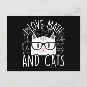 Postal Amo Las Matemáticas Y Los Gatos Gatito Lindo Gato