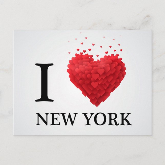 Postal Amo los corazones de Nueva York (Anverso)
