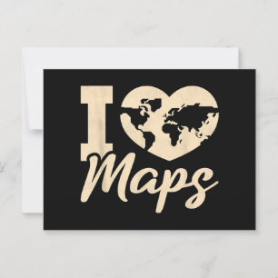 Postal Amo los mapas, la geografía