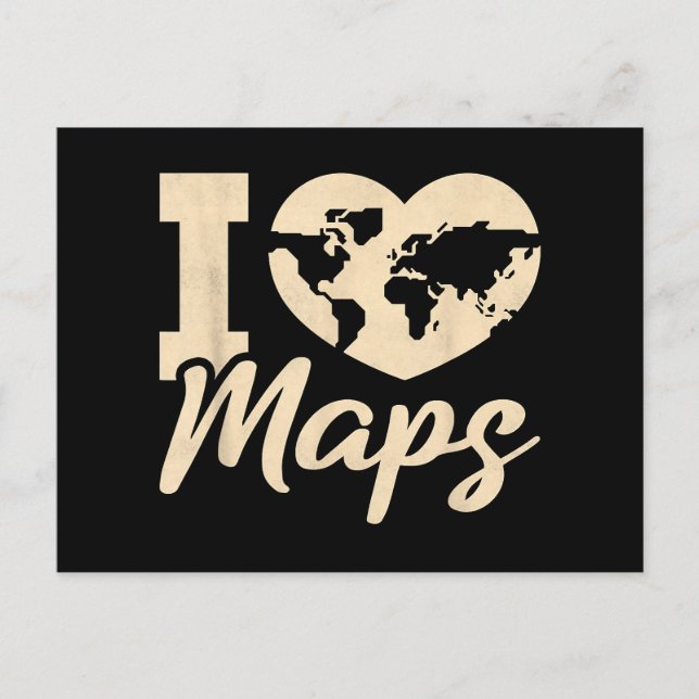 Postal Amo los mapas, la geografía (Anverso)