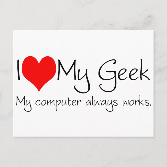 Postal Amo mi geek (Anverso)