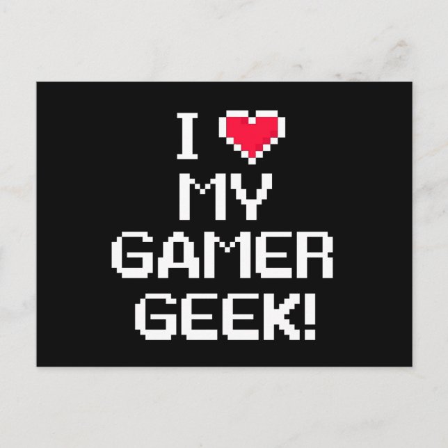 Postal Amo Mi Geek Gamer (Anverso)