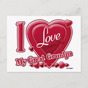 Postal Amo mi Gran Abuelo rojo - corazón
