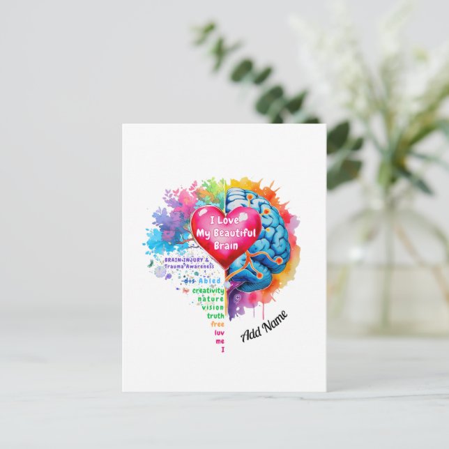 Postal Amo Mi Hermoso Cerebro (Anverso de pie)