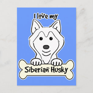 Postal Amo Mi Husky Siberiano