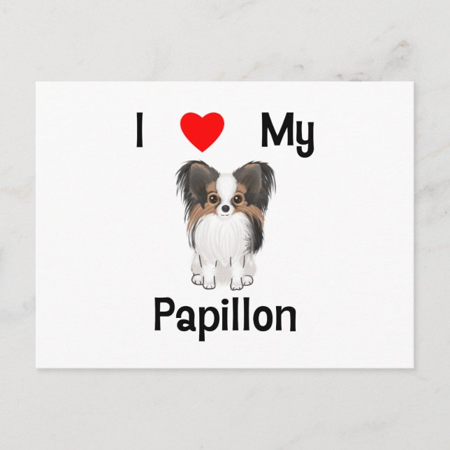 Postal Amo mi Papillon (la imagen) (Anverso)