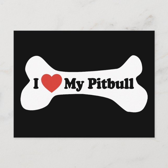 Postal Amo Mi Pitbull - Hueso de perro (Anverso)