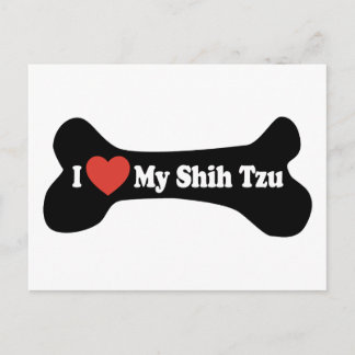 Postal Amo mi Shih Tzu - Hueso de perro