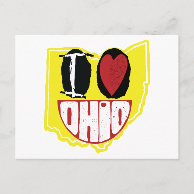 Postal Amo Ohio Sonriendo Cara Feliz (Anverso)