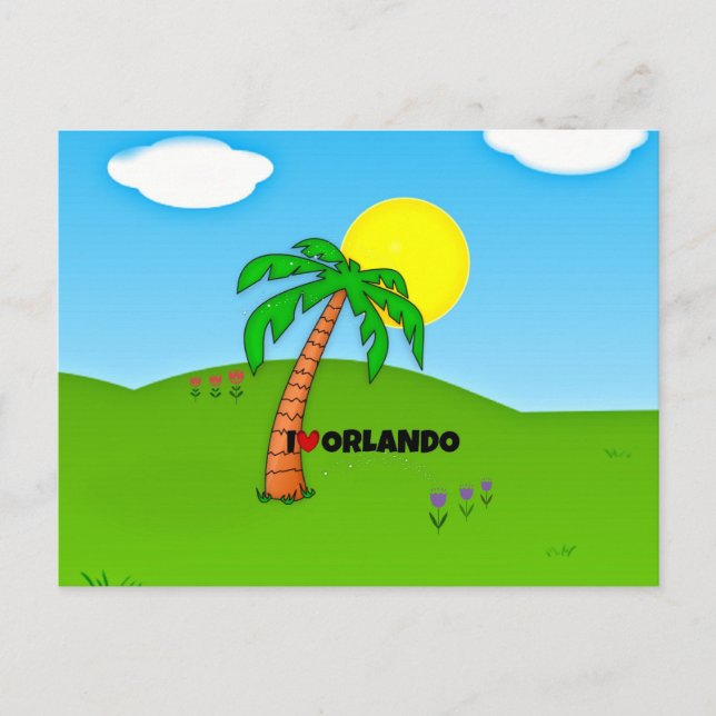 Postal Amo Orlando, Palm Tree y Sunshine (Anverso)