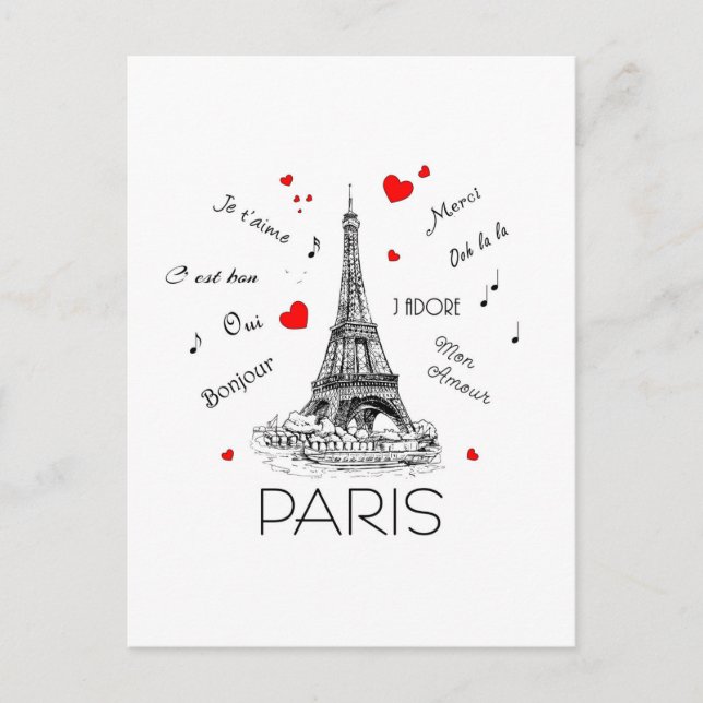 Postal Amo París, Mon Amour (Anverso)
