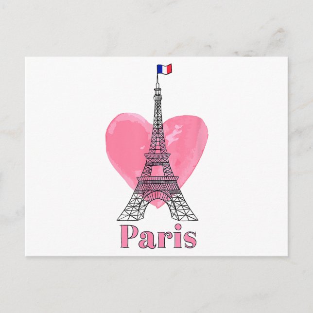 Postal Amo París Torre Eiffel Francia Regalo (Anverso)