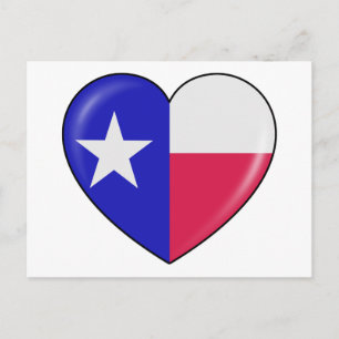 Postal Amo Texas - Corazón de texano patriótico