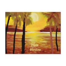 Amo Vacaciones Atardecer Océano Palmeras