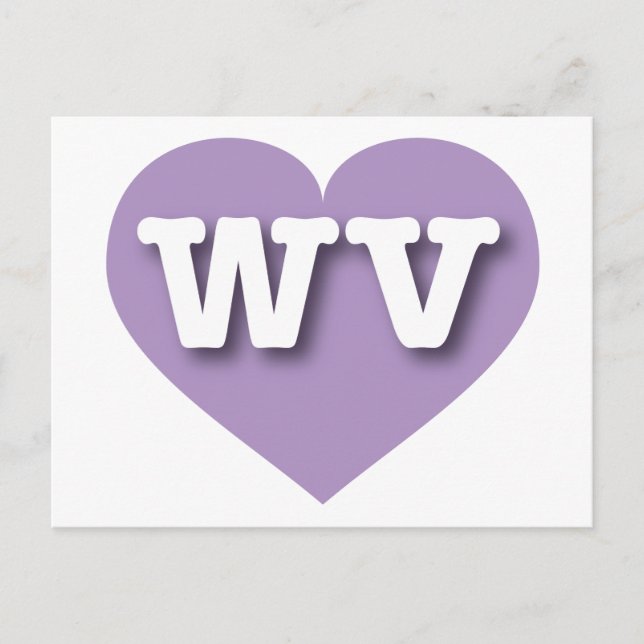 Postal Amo Virginia Occidental - WV Lavender Heart (Anverso)