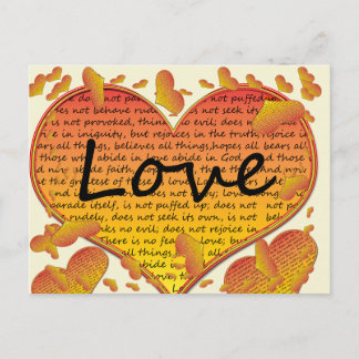 Postal Amor 1 Corintios 13 Corazones
