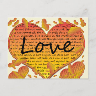 Postal Amor 1 Corintios 13 Corazones