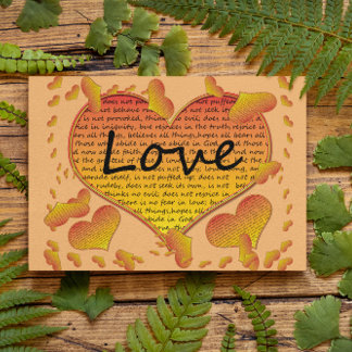 Postal Amor 1 Corintios 13 Corazones