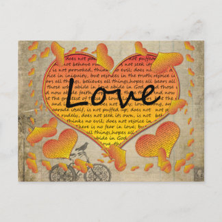 Postal Amor 1 Corintios 13 Corazones