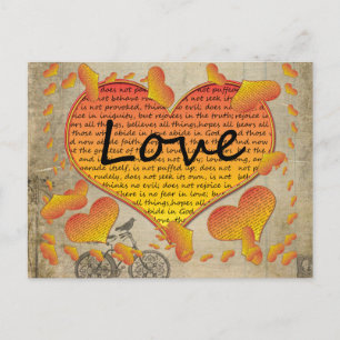 Postal Amor 1 Corintios 13 Corazones