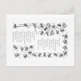 Postal Amor a las abejas - Imagen vintage y poema