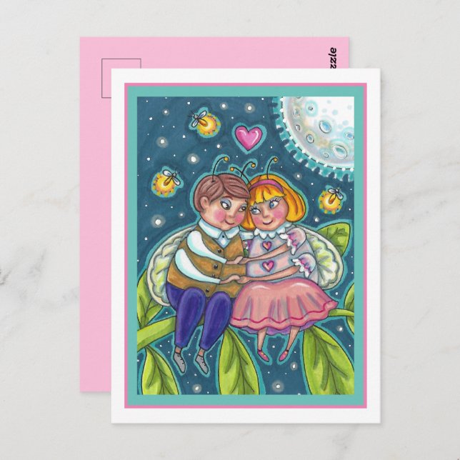POSTAL AMOR A LOS BUGS, LAS FIREFLES Y LA LUNA COMPLETA,  (Anverso / Reverso)