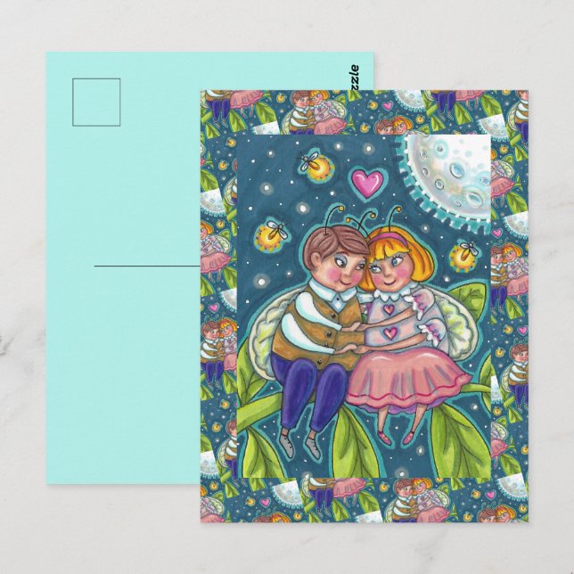 POSTAL AMOR A LOS BUGS, LAS FIREFLES Y LA LUNA COMPLETA,  (Anverso / Reverso)