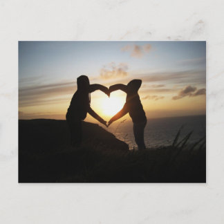 Postal Amor al atardecer