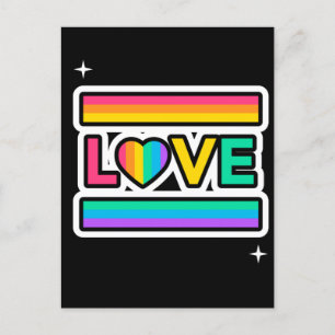 Postal Amor. Amor arcoiris. Orgullo lgbtq.